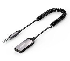 Ugreen CM309 Audio přijímač USB audio adaptér AUX jack černá / Bluetooth 5.0 / USB / dosah 10 m