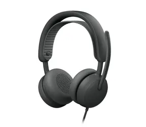 Logitech Zone Wired 2 for Business černá / Drátová sluchátka s mikrofonem / USB / 1.9 m