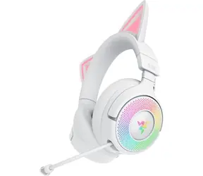 Razer Kraken Kitty V3 Pro bílá / bezdrátová herní sluchátka / mikrofon / 2.4GHz / Bluetooth / RGB