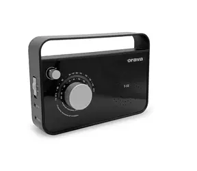 Orava T-112 B černá / Přenosné rádio FM & AM / USB-C / AUX / 3.5mm 