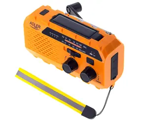 Adler AD 1197 oranžová / Přenosné rádio / klikový pohon / 1200 mAh / LED svítilna / až 10 hodin