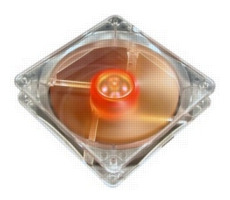 AKASA AK-183-L2B Amber / ventilátor 120x120x25mm / ultratichý / 2x kuličkové ložisko / redukce na 4pin