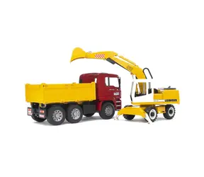 Bruder 02751 Nákladní auto MAN TGA s bagrem Liebherr / 1:16 / od 3 let