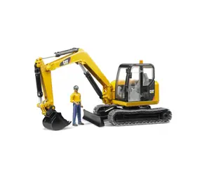 Bruder 02466 Minibagr CAT s figurkou stavebního dělníka / 1:16 / od 4 let