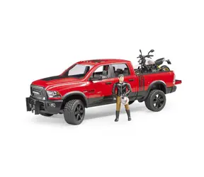 Bruder 02502 Terénní auto RAM + motocykl Scrambler Ducati Desert Sled s figurkou / 1:16 / od 4 let
