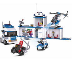 Sluban Policie M38-B0376 2v1 Městský náklaďák-Základna / LEGO - kompatibilní / Počet figurek|dílků: 5|572 / od 6 let