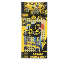 G21 DELUXE TOOLS Pracovní stůl s nářadím / žluto-šedá / Rozměry rozloženého stolu 57 x 91 x 38.5 cm / od 3 let