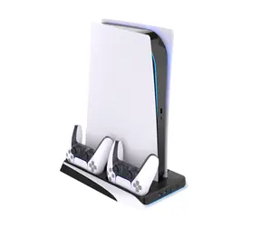 FIXED Multifunkční stanice pro PlayStation 5 s chlazením a nabíjením pro dva ovladače DualSense černo-bílá