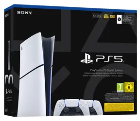 PlayStation 5 Digital Edition E chassis (Slim) + 2x DualSense Wireless Controller White