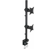 Techly Dvojité rameno na LED|LCD 13"-27" 2x10kg / svorka / na stůl / svislé nastavitelné / VESA / černá