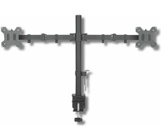 Techly Dvojitý stolní držák pro monitor LED|LCD 13-27" 2x10 kg / svorka / nastavitelný / VESA / černá