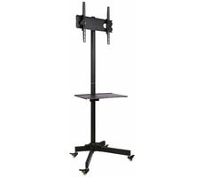 Techly Mobilní stojan pro TV LCD|LED|Plazma 23"-55" 25kg / VESA / sklopný / police / černá