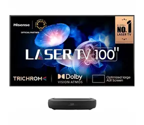 Hisense 100L9HD černá / Laserový projektor / 4K / HDR / 3000 lm / HDMI / USB / Wi-Fi / LAN / BT / repro 2x20W