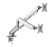 White Shark GMS-3208 NEFERITES II držák pro 2 monitory do 32" stříbrná / standardy VESA 75x75 & 100x100 / nosnost 9kg