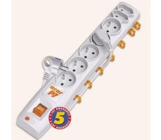 Acar P7 3m kabel / 5+2 zásuvek / přepěťová ochrana / bílá