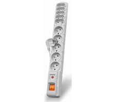 Acar S10 3m kabel / 5+5 zásuvek / přepěťová ochrana / bílá