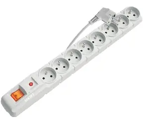 Acar S8 1.5m kabel bílá / 8 zásuvek / přepěťová ochrana