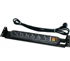 CONTEG Panel napájecí,6x230V,19",2U přepěťová ochrana