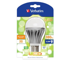 Verbatim LED žárovka E27 (5,5W) / 380lm / typ A / teplá bílá
