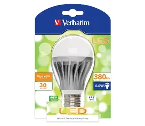 Verbatim LED žárovka E27 (5,5W) / 380lm / typ A / teplá bílá