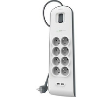 Belkin přepěťová ochrana 8 zásuvek / 2x USB / 2.4 A / 2 m