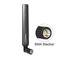 Delock LTE anténa SMA Band 1/3/7/20 -5 ~ -2.8 dBi / všesměrová kloubová / černá