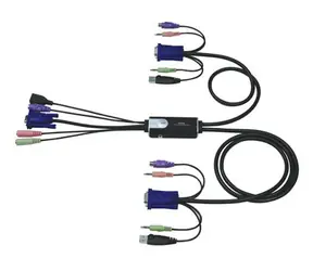 ATEN CS-52A / 2-port KVM Hybrid PS2 + USB mini / audio / 1.2m kabely