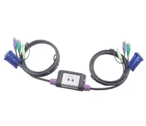 ATEN CS-62A / 2-port KVM PS2 mini / audio / 1.2m kabely
