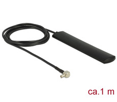 Delock LTE Anténa TS-9 samec 90° 3 dBi všesměrová fixní černá / samolepicí