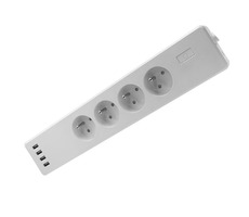 iQtech SmartLife WT004 bílá / chytrý Wi-Fi čtyřzásuvkový adaptér / 240V / 10A / 2.4GHz / 4xUSB