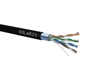 Solarix instalační kabel CAT5E FTP 305m černá / venkovní instalace / PE plášť / stíněný / box