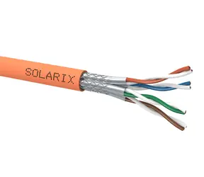Solarix instalační kabel CAT7 SSTP 500m LSOHFR oranžová / vnitřní instalace / LSOHFR plášť / stíněný / cívka
