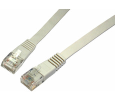 Solarix plochý UTP CAT5E 3m non-snag proof / Patch kabel / RJ45-RJ45 / šedá