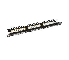 Solarix SX24HD-6-UTP-BK patch panel 24x RJ45 CAT6 UTP s vyvazovací lištou / 0.5U / černá