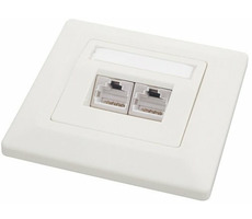 Solarix zásuvka 2x RJ45 CAT5E STP pod omítku