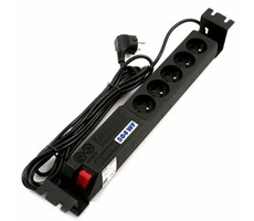 Acar 504 WF Rack 3m / Rozvodný panel s přepěťovou ochranou / 5x230V / vaničky 1.5U pro 19“ 