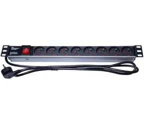 PremiumCord PDU 19" 1U / 8x230V / 2 m kabel / vypínač