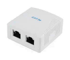 Gembird NCAC-2F5E-01 CAT5e FTP 2portová zásuvka na omítku / 2x RJ45 / 8P8C / bílá