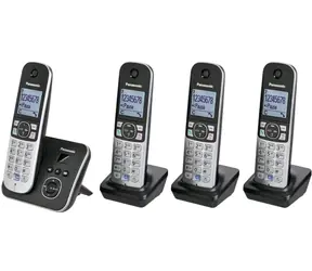 Panasonic KX-TG6824GB + 3 sluchátka / Bezdrátový analogový telefon / DECT / 1.8" displej / tel. seznam 100 záznamů 