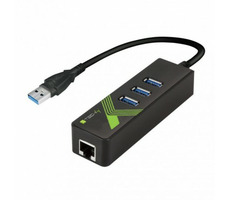 Techly IDATA-USB-ETGIGA-3U2 Adaptér Gigabit Ethernet - USB M / včetně USB hubu