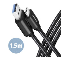 AXAGON BUCM3-AM15AB kabel USB-A na USB-C černá / 1.5 m / 3 A