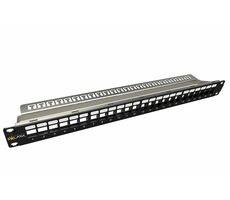 Solarix patch panel modulární neosazený 24 portů černá 1U
