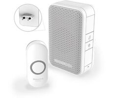 Honeywell Home DC311NP2 bezdrátový zvonek Series 3 / 4 melodie / základna do zásuvky bílá / design. tlačítko