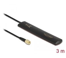 Delock LTE anténa SMA 3 pevná černá lepicí montáž / 3 dBi / všesměrová