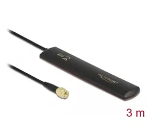 Delock LTE anténa SMA 3 pevná černá lepicí montáž / 3 dBi / všesměrová