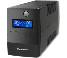 Qoltec 53980 Monolitový UPS černá / UPS / 1000VA / 600W / LCD / USB / 2x RJ45