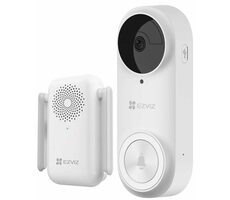 EZVIZ chytrá sada DB2 Pro bílá / Wi-Fi / videotelefon / bezdrátový zvonek / 2544x1888 / IP65