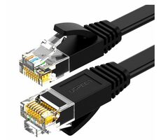 UGREEN Cat 6 UTP RJ45 Ethernet plochý kabel 15m černá
