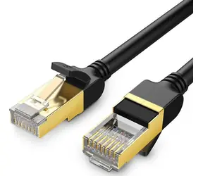 UGREEN Cat 7 STP RJ45 Ethernet plochý kabel 1m černá