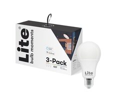 Lite bulb Moments Sada chytrých žárovek - E27 RGB / 8.5W / 2700-6500K / E27 / Google Home / Alexa / 3 ks 